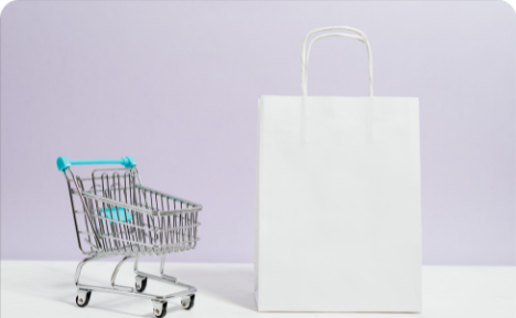 shopping bag and trolley for values